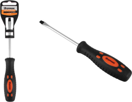 Отвертка ЕРМАК SL 6х100мм(-), прорезиненная ручка