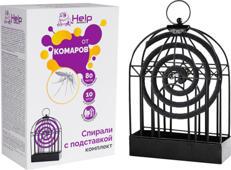 Набор от комаров HELP 20х13х4см подставка для спирали, со спирали 