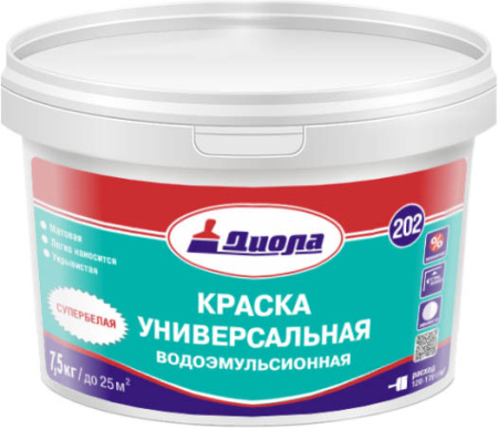Краска ДИОЛА водоэмульсионная 7.5кг универсальная