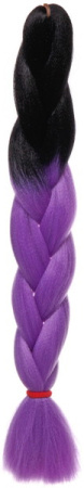 Украшение для волос Канекалон коса Необыкновенная 55см черный/сиреневый