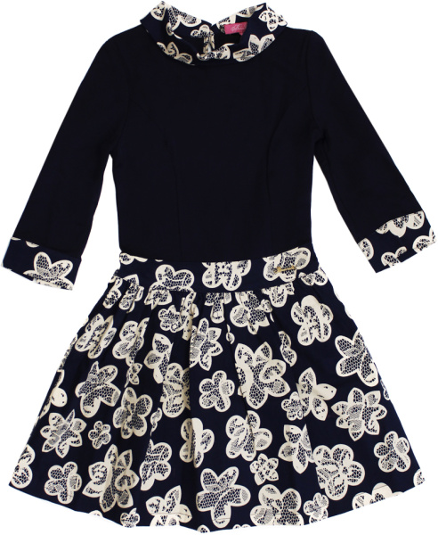 Платье для девочки Незабудка  (р.21 рост 146-152 бежево-синий)