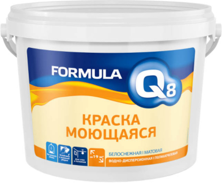 Краска FORMULA Q8 4,5/5кг ВД моющая полиакрил белоснежная 