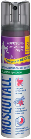 Аэрозоль от мошки и гнуса MOSQUITALL Профессиональная защита с ванилином 100мл