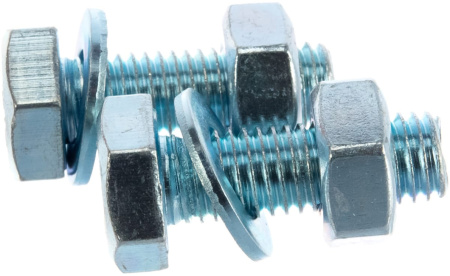 Болты Tech-KREP DIN933 М10х30мм 2шт 6-гранная головка оцинк, гайка, шайба