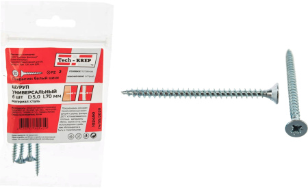 Саморез ШУЦ 5х70мм 6шт Пакет