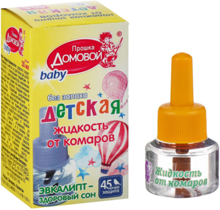 Жидкость ДОМОВОЙ ПРОШКА для фумигатора от комаров Детская Спокойной ночи!