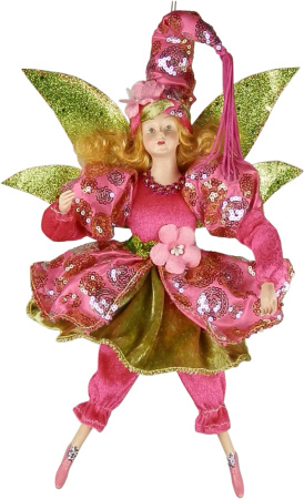 Сувенир новогодний Фея 13х7х30см (роз+зел.)