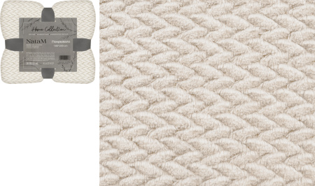 Покрывало постельное декоративное Зигзаг, фланелевое 180х200см плотность 250г/м2 