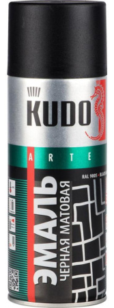 Эмаль KUDO 520мл аэрозольная универсальная черно-матовая