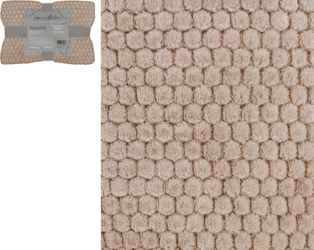 Покрывало постельное декоративное Круги фланелевое 140х200см плотность 250г/м2  (Цвет: бежевый )