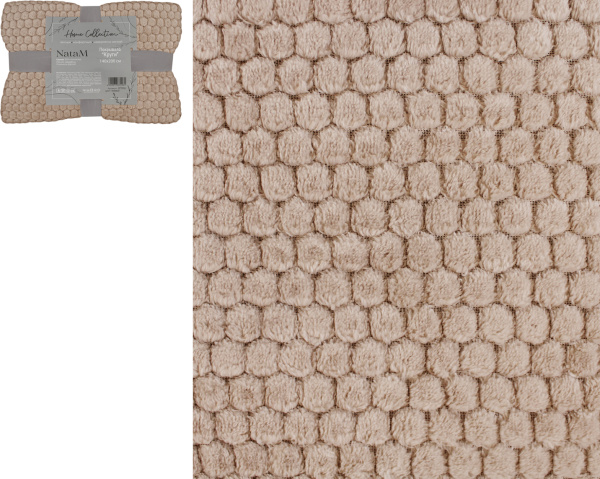 Покрывало постельное декоративное Круги фланелевое 140х200см плотность 250г/м2  (Цвет: бежевый )