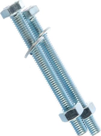 Болты Tech-KREP DIN933 М8х80мм 2шт 6-гранная головка оцинк, гайка, шайба