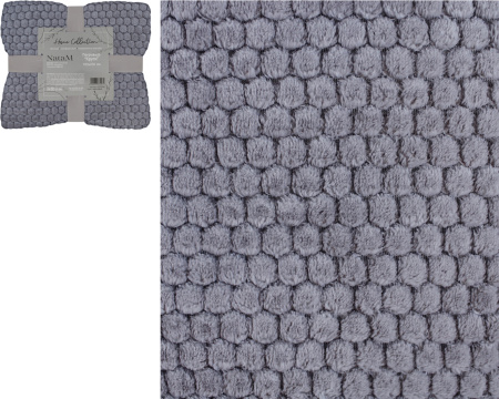 Покрывало постельное декоративное Круги фланелевое 180х200см плотность 250г/м2 (Цвет: темно-серый)