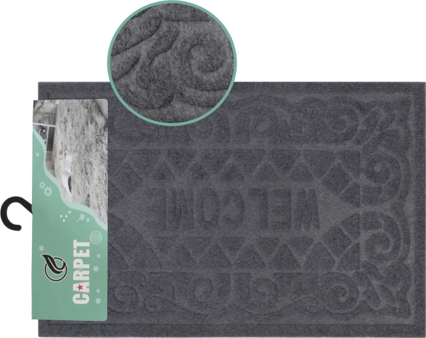 Коврик влаговпитывающий Фигурный 40х60см (Цвет: серый)