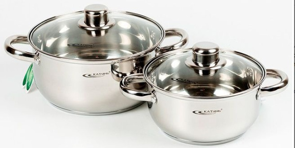 Кастрюли ГРЕТТА в наборе 4пр (2200мл/4200мл) в подар.упаковке