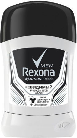 Дезодорант антиперспирант REXONA стик 50мл муж (Невидимый на черном-белом // 3617)