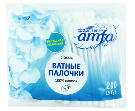 Ватные палочки AMFA 200шт пакет