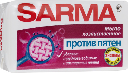 Мыло хозяйственное САРМА 140г против пятен 