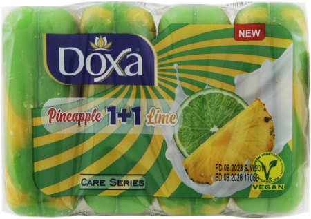Мыло DOXA Care Series 4шт х 80гр с увлажняющим кремом  (Ананас лайм)