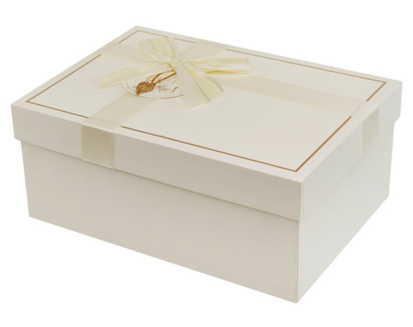 Коробка подарочная 19,5х13,5х7,5см Цвет: молочный