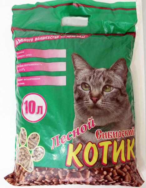 Наполнитель СИБИРСКИЙ КОТИК Лесной 10л для кошачих лотков
