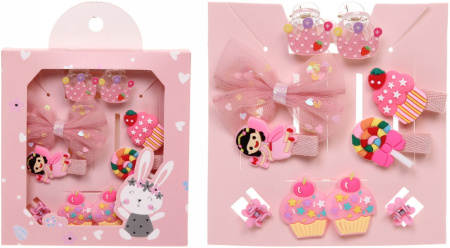Аксессуары для волос детские Baby Shop Эмили 10 предметов розовый