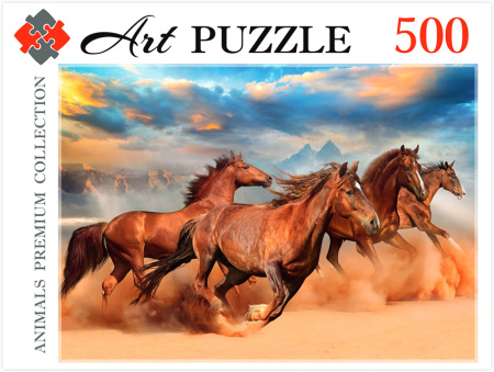 Пазлы 500 элементов Artpuzzle Табун лошадей в пустыне
