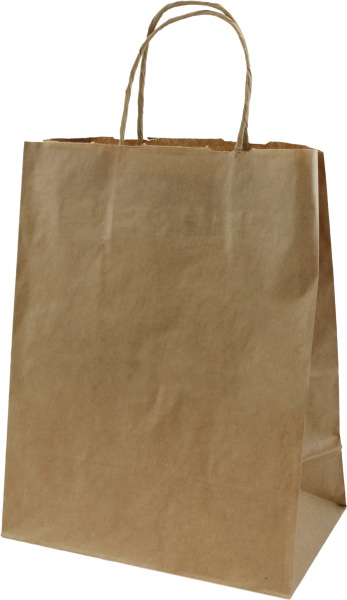 Пакет бумажный 24х14х30см б/п крафт с кручеными ручками