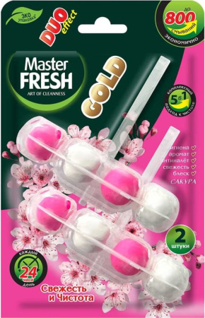 Блок для унитаза Master FRESH GOLD Duo Effect 5в1 подвесной 1шт (Сакура)