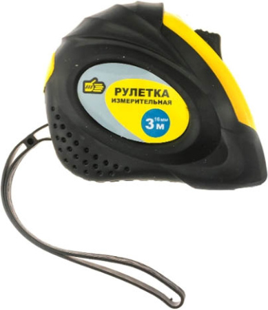 Рулетка 3мх16мм резиново-пластиковый корпус