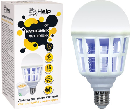 Лампа антимоскитная HELP светодиодная, с адаптером