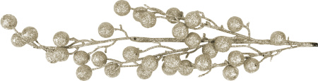 Ветка декоративная Блестящие шарики Размер: 680х100х30мм (Цвет: шампань)