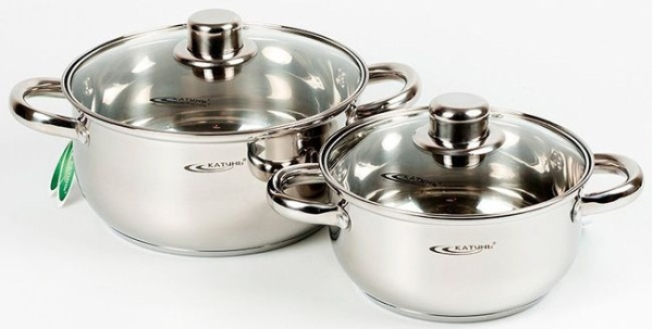 Кастрюли ГРЕТТА в наборе 4пр (2200мл/4200мл) в подар.упаковке