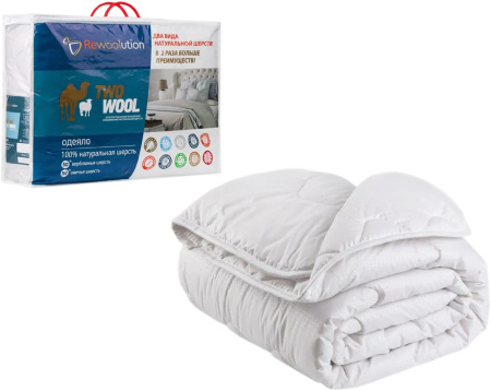 Одеяло Two wool 2сп 172х205см 220гр кв м всесезонное/Эльф