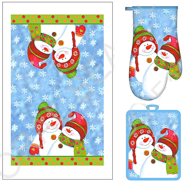 Набор для кухни 3 предмета подставка под горячее, варежка, полотенце