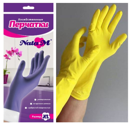 Перчатки резиновые NataM хозяйственные