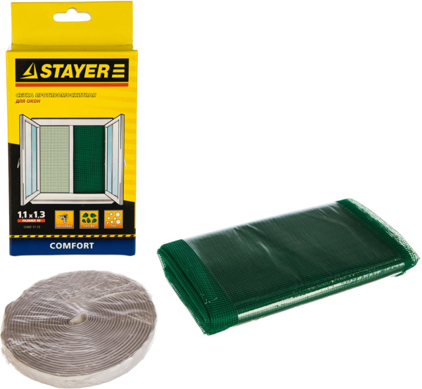 Сетка антимоскитная HELP 130х150см на окно с крепежной лентой