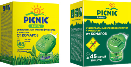 Фумигатор PICNIC Family комплект фумигатор+жидкость от комаров 45 ночей