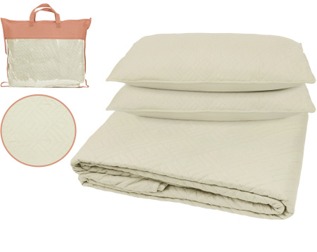 Покрывало на кровать стеганое 200х230см и 2 наволочки 48х74см