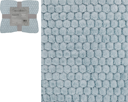 Покрывало постельное декоративное Круги фланелевое 180х200см плотность 250г/м2 (Цвет: серо-голубой)